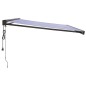 Tenda da Sole Retrattile Blu e Bianca 4x3 m Tessuto e Alluminio Tenda da Sole Retrattile Blu e Bianca 4x3 m Tessuto e Alluminio