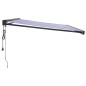 Tenda Sole Retrattile Blu e Bianca 4,5x3 m Tessuto e Alluminio Tenda Sole Retrattile Blu e Bianca 4,5x3 m Tessuto e Alluminio