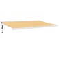 vidaXL Tenda Sole Retrattile Gialla e Bianca 5x3 m Tessuto e Alluminio vidaXL Tenda Sole Retrattile Gialla e Bianca 5x3 m Tessuto e Alluminio