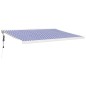 Tenda Sole Retrattile Blu e Bianca 4,5x3 m Tessuto e Alluminio Tenda Sole Retrattile Blu e Bianca 4,5x3 m Tessuto e Alluminio