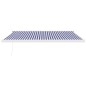 Tenda Sole Retrattile Blu e Bianca 4,5x3 m Tessuto e Alluminio Tenda Sole Retrattile Blu e Bianca 4,5x3 m Tessuto e Alluminio