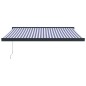 vidaXL Tenda Sole Retrattile Blu e Bianca 3x2,5 m Tessuto e Alluminio