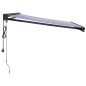 vidaXL Tenda Sole Retrattile Blu e Bianca 3x2,5 m Tessuto e Alluminio