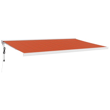 Tenda Sole Retrattile Arancione Marrone 5x3m Tessuto Alluminio