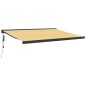 vidaXL Tenda Sole Retrattile Gialla e Bianca 4x3 m Tessuto e Alluminio vidaXL Tenda Sole Retrattile Gialla e Bianca 4x3 m Tessuto e Alluminio