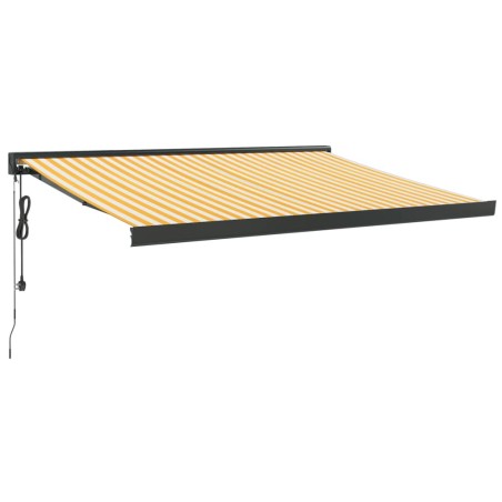 vidaXL Tenda Retrattile Gialla e Bianca 3x2,5 m in Tessuto e Alluminio