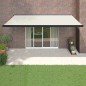 Tenda da Sole Retrattile Crema 5x3 m in Tessuto e Alluminio Tenda da Sole Retrattile Crema 5x3 m in Tessuto e Alluminio