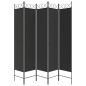 vidaXL Divisorio 5 Pannelli Nero 200x200 cm Tessuto vidaXL Divisorio 5 Pannelli Nero 200x200 cm Tessuto