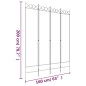 vidaXL Divisorio a 4 Pannelli Antracite 160x200 cm Tessuto