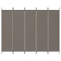 vidaXL Divisorio a 5 Pannelli Antracite 250x200 cm Tessuto