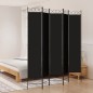Divisorio 5 Pannelli Nero 200x220 cm Tessuto Divisorio 5 Pannelli Nero 200x220 cm Tessuto