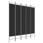 Divisorio 5 Pannelli Nero 200x220 cm Tessuto Divisorio 5 Pannelli Nero 200x220 cm Tessuto