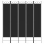 Divisorio 5 Pannelli Nero 200x220 cm Tessuto Divisorio 5 Pannelli Nero 200x220 cm Tessuto