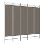 Divisorio a 5 Pannelli Antracite 200x220 cm Tessuto Divisorio a 5 Pannelli Antracite 200x220 cm Tessuto