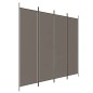 Divisorio a 4 Pannelli Antracite 200x200 cm Tessuto Divisorio a 4 Pannelli Antracite 200x200 cm Tessuto