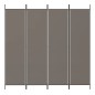 Divisorio a 4 Pannelli Antracite 200x200 cm Tessuto Divisorio a 4 Pannelli Antracite 200x200 cm Tessuto