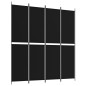 Divisorio a 4 Pannelli Nero 200x220 cm in Tessuto Divisorio a 4 Pannelli Nero 200x220 cm in Tessuto