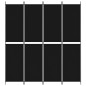 Divisorio a 4 Pannelli Nero 200x220 cm in Tessuto Divisorio a 4 Pannelli Nero 200x220 cm in Tessuto