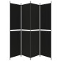 Divisorio a 4 Pannelli Nero 200x220 cm in Tessuto Divisorio a 4 Pannelli Nero 200x220 cm in Tessuto