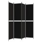 Divisorio a 4 Pannelli Nero 200x220 cm in Tessuto Divisorio a 4 Pannelli Nero 200x220 cm in Tessuto