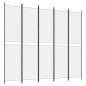 Divisorio a 5 Pannelli Bianco 250x220 cm Tessuto Divisorio a 5 Pannelli Bianco 250x220 cm Tessuto