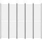 Divisorio a 5 Pannelli Bianco 250x220 cm Tessuto Divisorio a 5 Pannelli Bianco 250x220 cm Tessuto