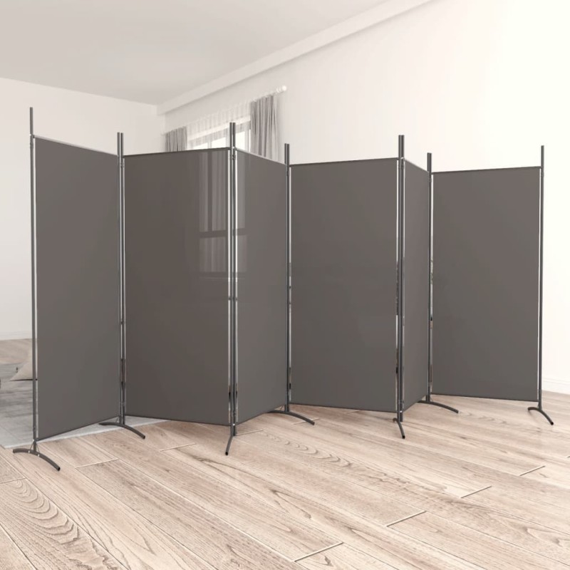 vidaXL Divisorio a 6 Pannelli Antracite 520x180 cm Tessuto vidaXL Divisorio a 6 Pannelli Antracite 520x180 cm Tessuto