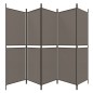 Divisorio a 5 Pannelli Antracite 250x220 cm Tessuto