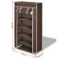 Scarpiera in Tessuto Richiudibile 58 x 28 x 106 cm Marrone Scarpiera in Tessuto Richiudibile 58 x 28 x 106 cm Marrone