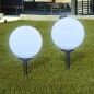 Lampione Solare a LED da Giardino 2 pz 30 cm con Picchetto Lampione Solare a LED da Giardino 2 pz 30 cm con Picchetto