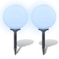 Lampione Solare a LED da Giardino 2 pz 30 cm con Picchetto Lampione Solare a LED da Giardino 2 pz 30 cm con Picchetto