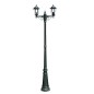 Lampione da Giardino 2 Bracci 215 cm Verde Scuro/Nero Alluminio Lampione da Giardino 2 Bracci 215 cm Verde Scuro/Nero Alluminio