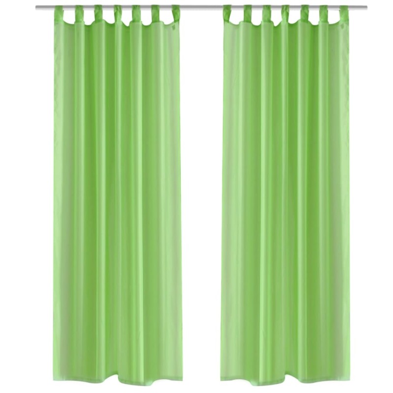 Tende Trasparenti 2 pz Verde Mela 140 x 175 cm Tende Trasparenti 2 pz Verde Mela 140 x 175 cm