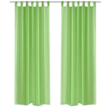 Tende Trasparenti 2 pz Verde Mela 140 x 175 cm