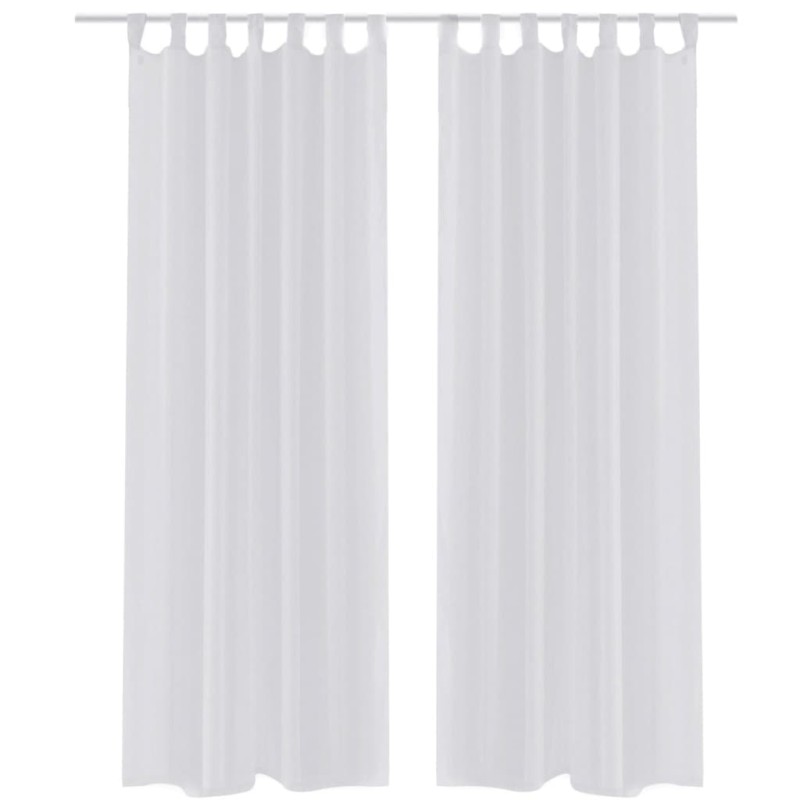 Tenda Trasparente Colore Bianco 140 x 225 cm 2 pezzi Tenda Trasparente Colore Bianco 140 x 225 cm 2 pezzi