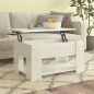 Tavolino da Salotto Bianco Lucido 79x49x41 cm Legno Multistrato Tavolino da Salotto Bianco Lucido 79x49x41 cm Legno Multistrato