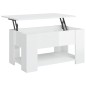 Tavolino da Salotto Bianco Lucido 79x49x41 cm Legno Multistrato Tavolino da Salotto Bianco Lucido 79x49x41 cm Legno Multistrato