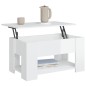 Tavolino da Salotto Bianco Lucido 79x49x41 cm Legno Multistrato Tavolino da Salotto Bianco Lucido 79x49x41 cm Legno Multistrato