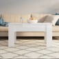 Tavolino da Salotto Bianco Lucido 101x49x52 cm Legno Compensato Tavolino da Salotto Bianco Lucido 101x49x52 cm Legno Compensato
