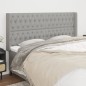Testiera ad Orecchio Grigio Chiaro 183x16x118/128 cm in Tessuto Testiera ad Orecchio Grigio Chiaro 183x16x118/128 cm in Tessuto