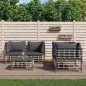 Set Divani da Giardino 5 pz con Cuscini Antracite in Polyrattan Set Divani da Giardino 5 pz con Cuscini Antracite in Polyrattan