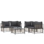 Set Divani da Giardino 5 pz con Cuscini Antracite in Polyrattan Set Divani da Giardino 5 pz con Cuscini Antracite in Polyrattan