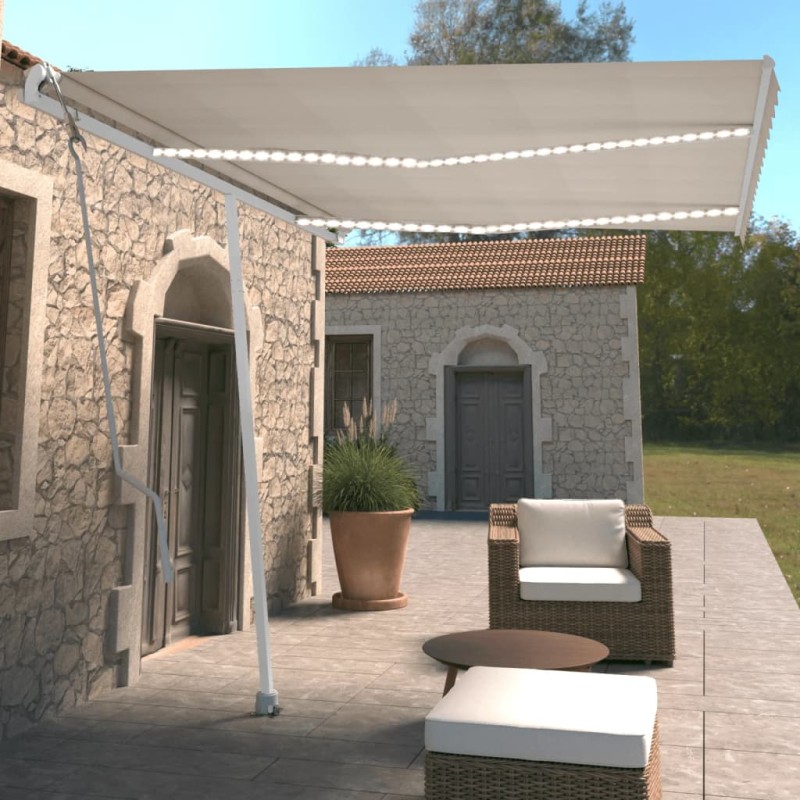 Tenda da Sole Automatica LED e Sensore Vento 350x250cm Crema Tenda da Sole Automatica LED e Sensore Vento 350x250cm Crema