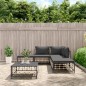 Set Divani da Giardino 6 pz con Cuscini Antracite in Polyrattan Set Divani da Giardino 6 pz con Cuscini Antracite in Polyrattan
