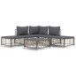 Set Divani da Giardino 6 pz con Cuscini Antracite in Polyrattan Set Divani da Giardino 6 pz con Cuscini Antracite in Polyrattan