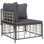 Set Divani da Giardino 6 pz con Cuscini Antracite in Polyrattan Set Divani da Giardino 6 pz con Cuscini Antracite in Polyrattan