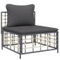 Set Divani da Giardino 6 pz con Cuscini Antracite in Polyrattan Set Divani da Giardino 6 pz con Cuscini Antracite in Polyrattan