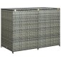 vidaXL Copribidone Rifiuti Doppio in Polyrattan Antracite 148x77x111cm vidaXL Copribidone Rifiuti Doppio in Polyrattan Antracite 148x77x111cm