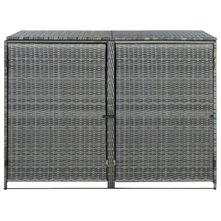 vidaXL Copribidone Rifiuti Doppio in Polyrattan Antracite 148x77x111cm  