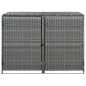 vidaXL Copribidone Rifiuti Doppio in Polyrattan Antracite 148x77x111cm vidaXL Copribidone Rifiuti Doppio in Polyrattan Antracite 148x77x111cm